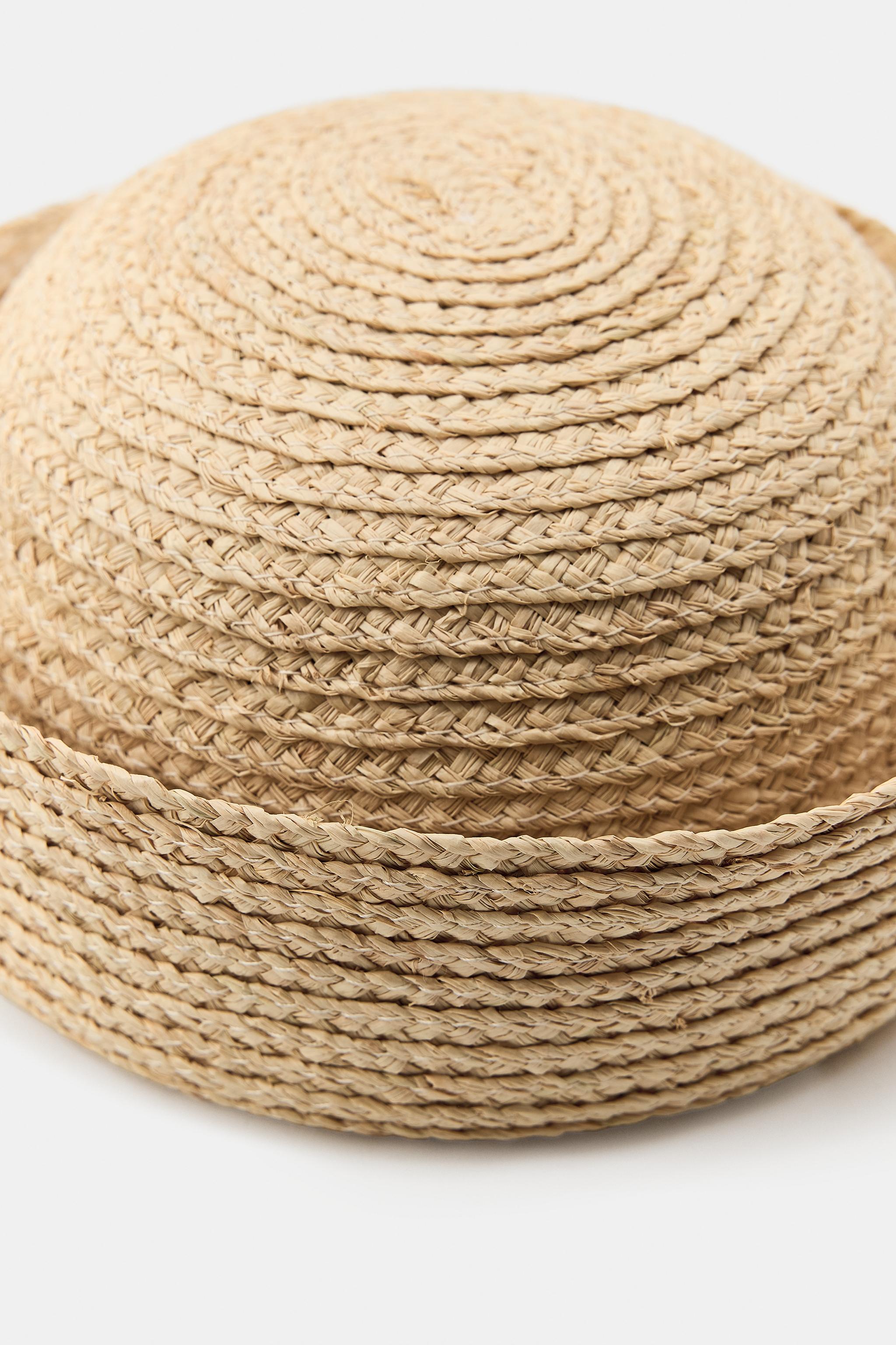 100% RAFFIA CAP WITH TURN-UP